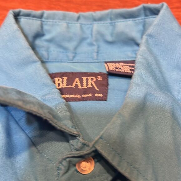 Vintage Blair Wild Mustangs Western Shirt Blue L - Picture 3 of 9